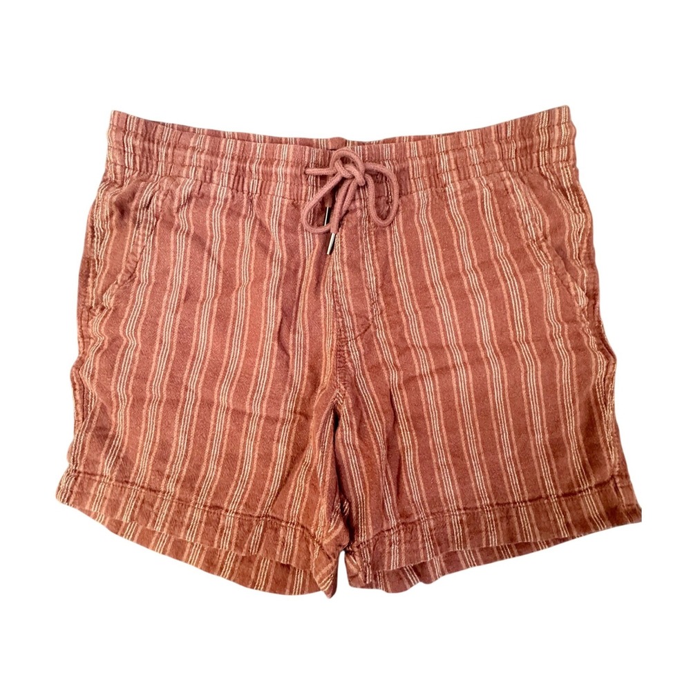 Aeropostale Striped Brick Red Women's‎ Linen Blend Cargo Shorts Size Medium